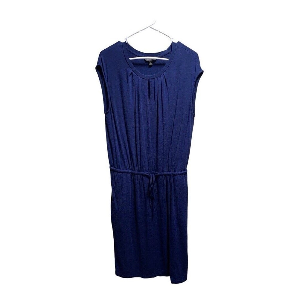 Blue sleeveless dress empire waist, tie string Banana Republic Sz‎ M Rayon…